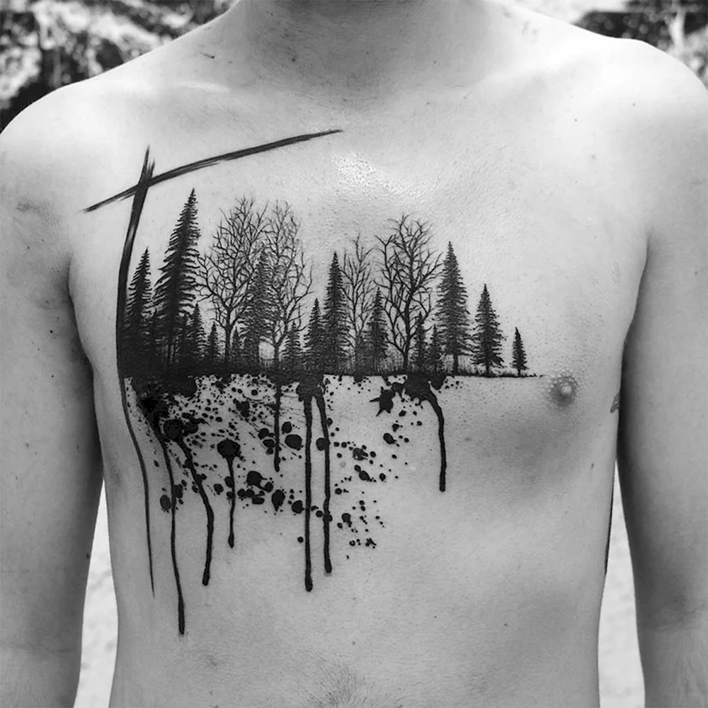 Forest Tattoo Sketch