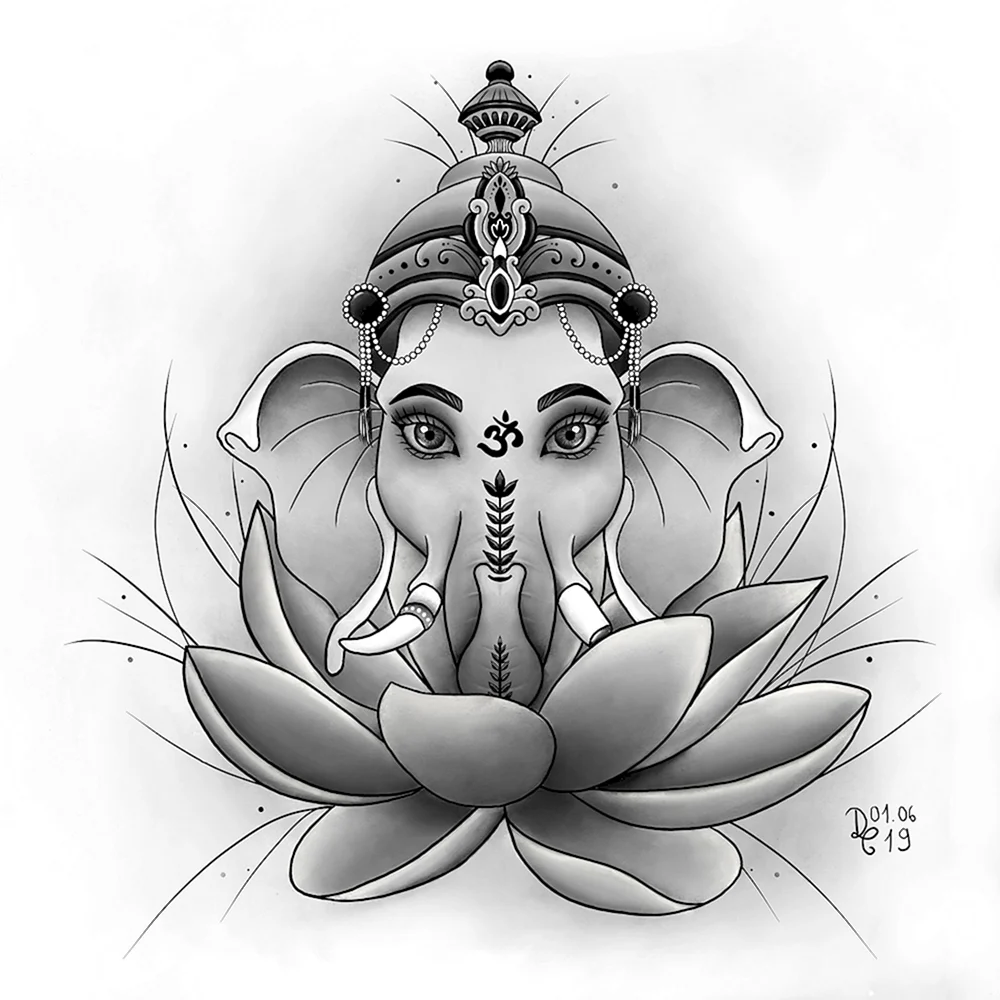 Ganesha Tattoo Sketch