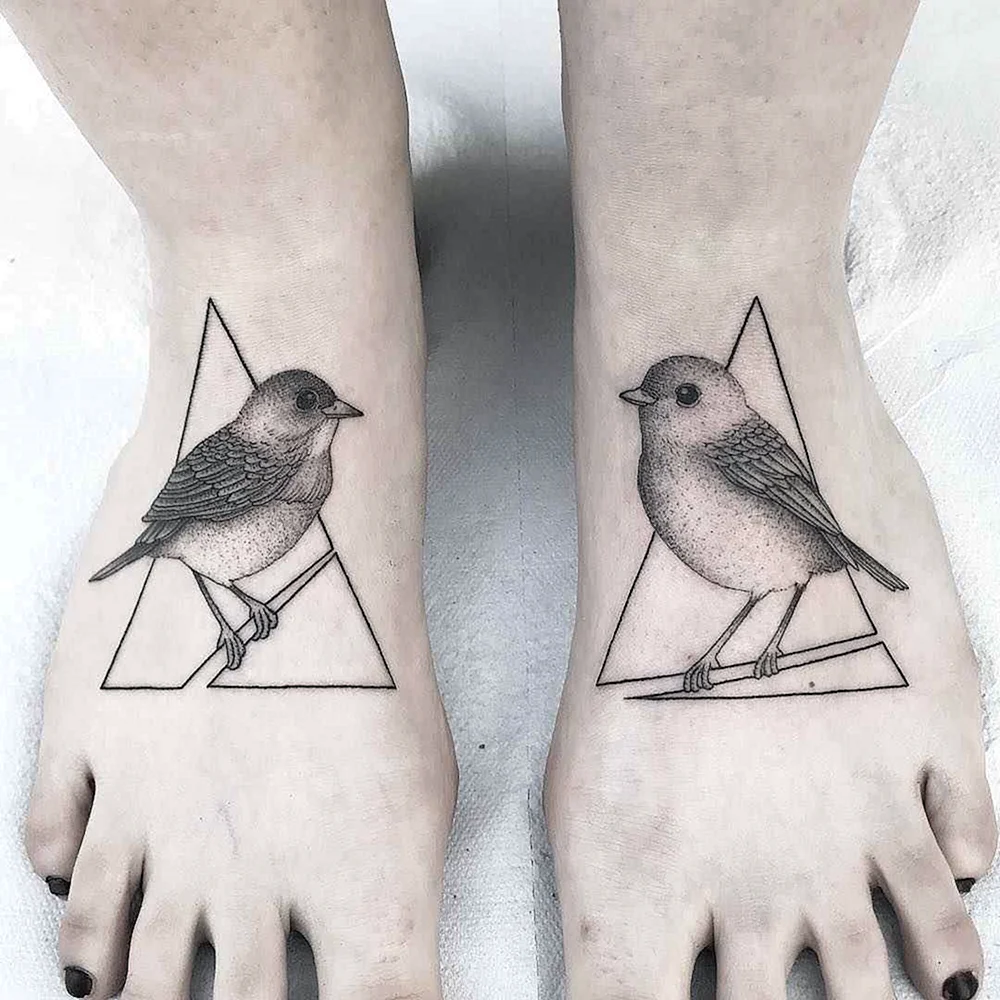 Geometric Bird Tattoo
