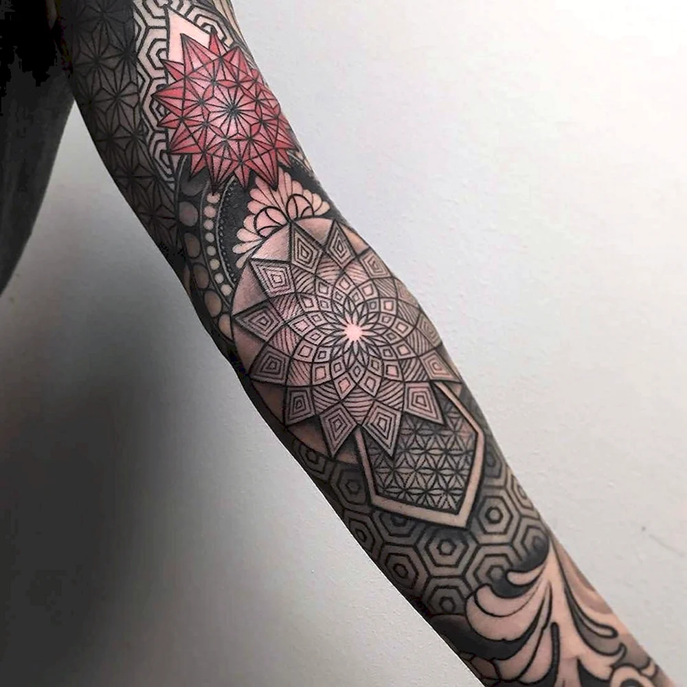 Geometric Tattoo Arm Sleeve