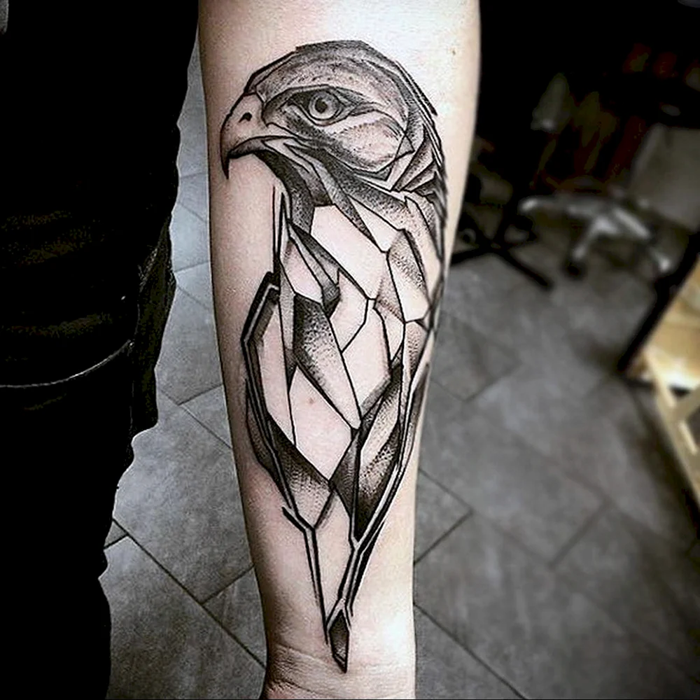 Geometry Bird Tattoo