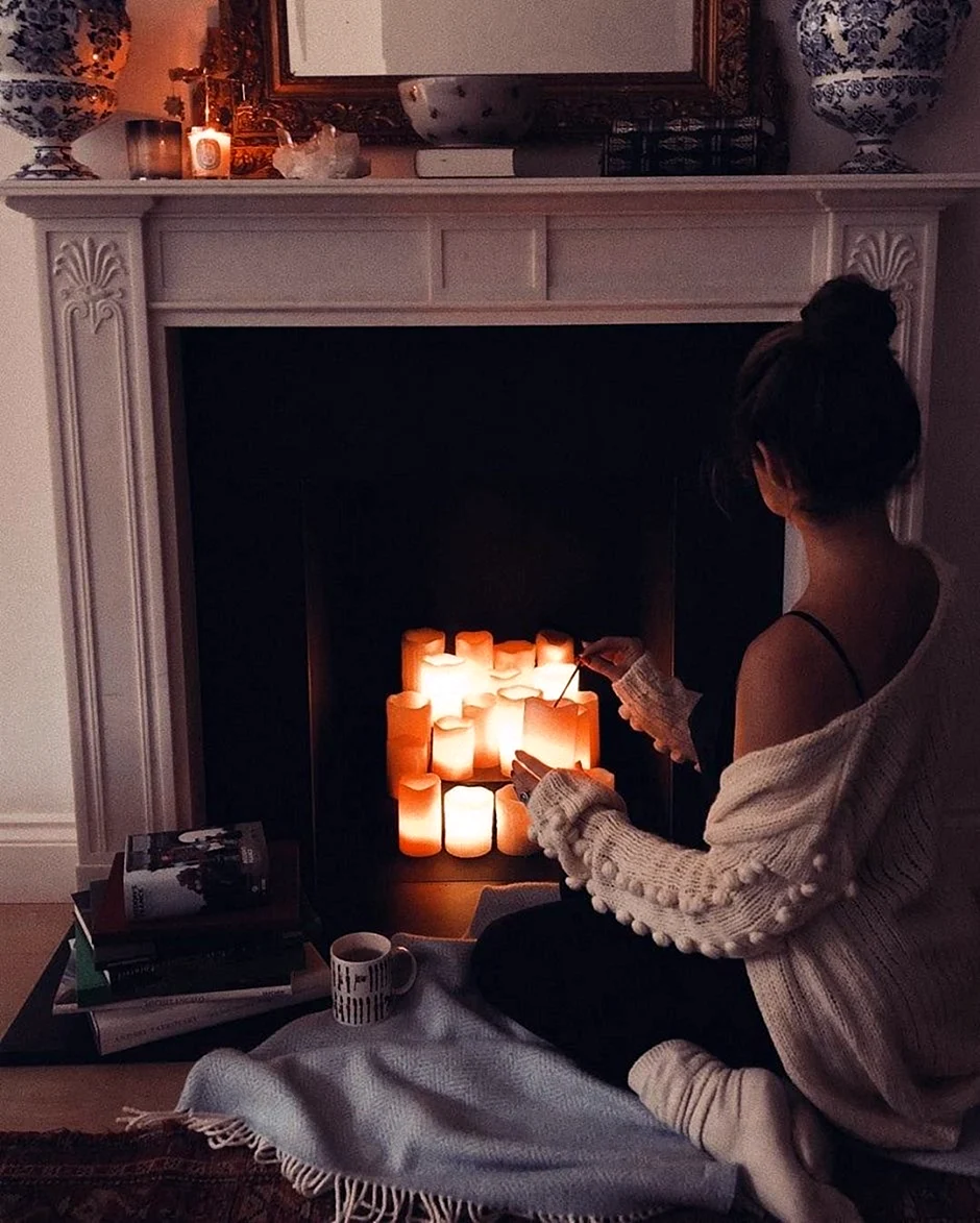 Girl by the Fireplace