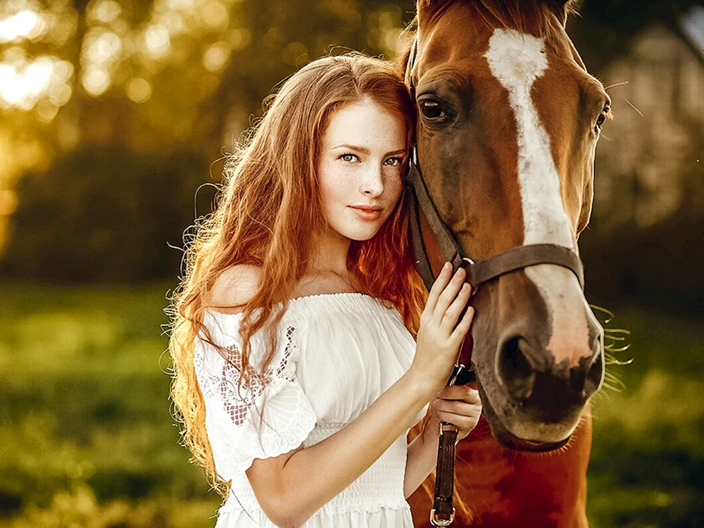 Girl Horse portrait