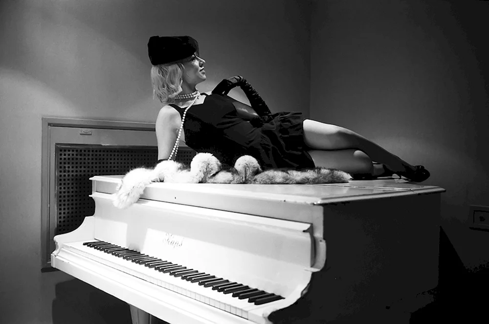 Girl on Piano hot