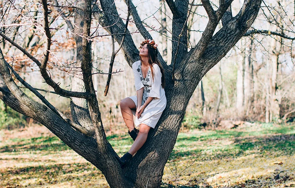 Girl on Tree