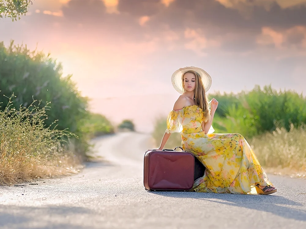 Girl with Suitcase
