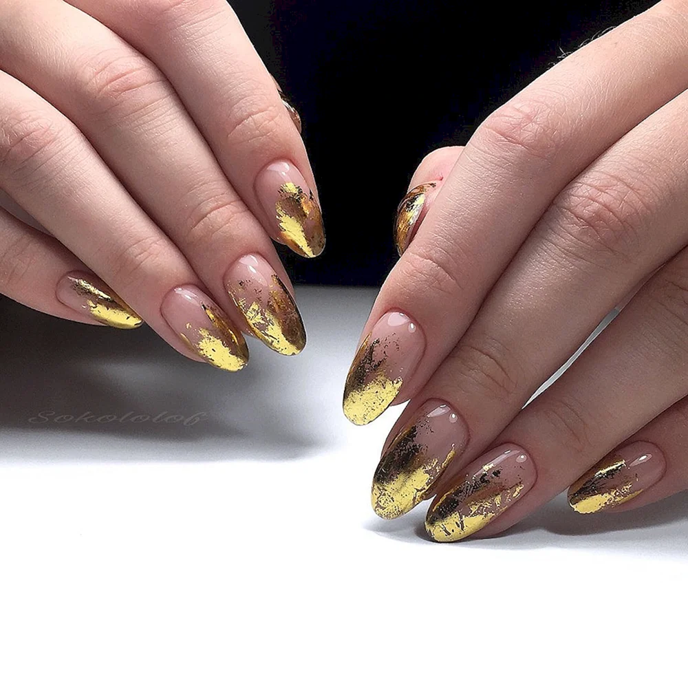 Gold Foil Nail Art