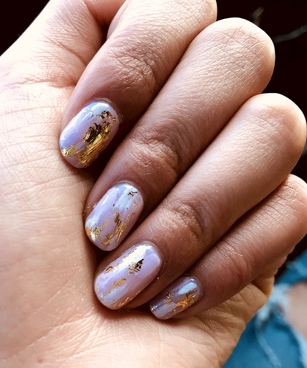 Gold Leaf Nail Design