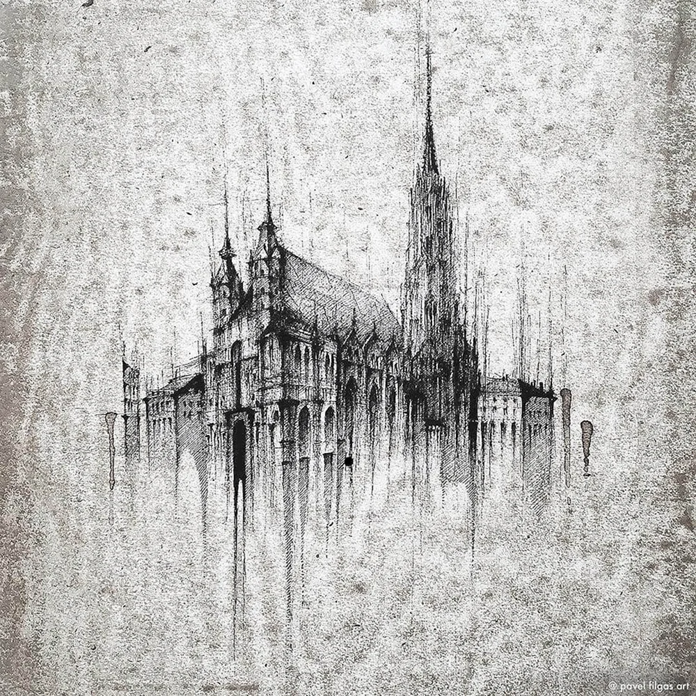 Gothic Cathedral drawings