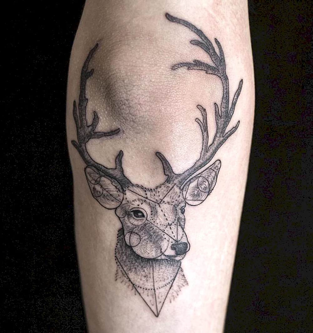 Hand Deer Tattoo
