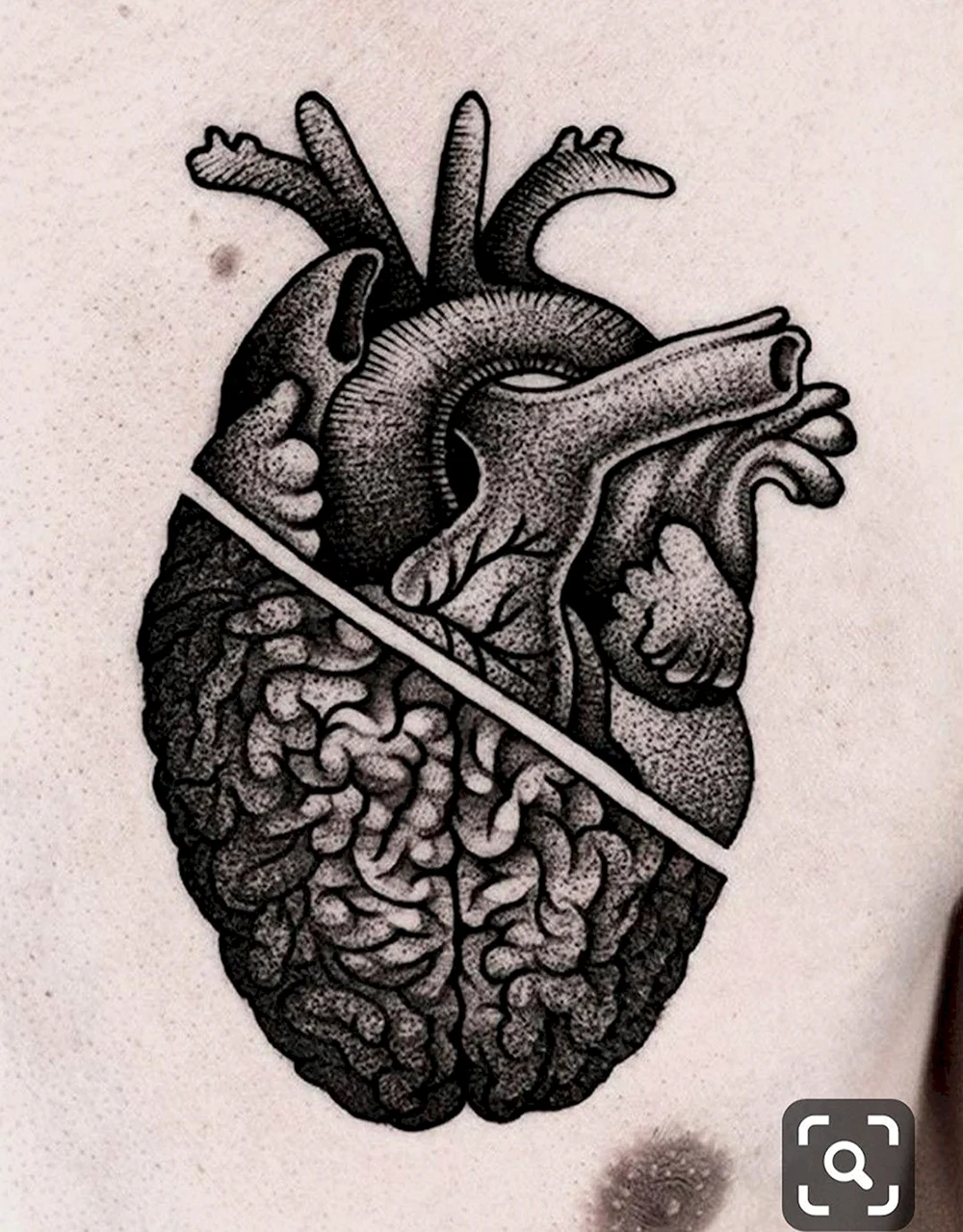 Heart and Brain Tattoo