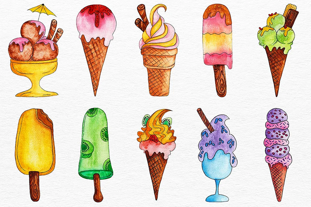 Ice Cream Watercolor
