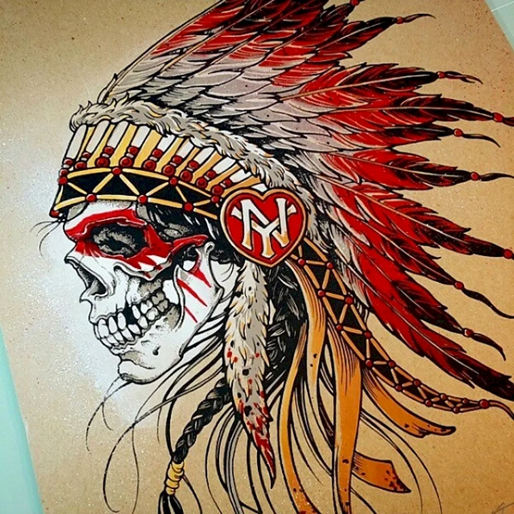 Индеец Апачи череп