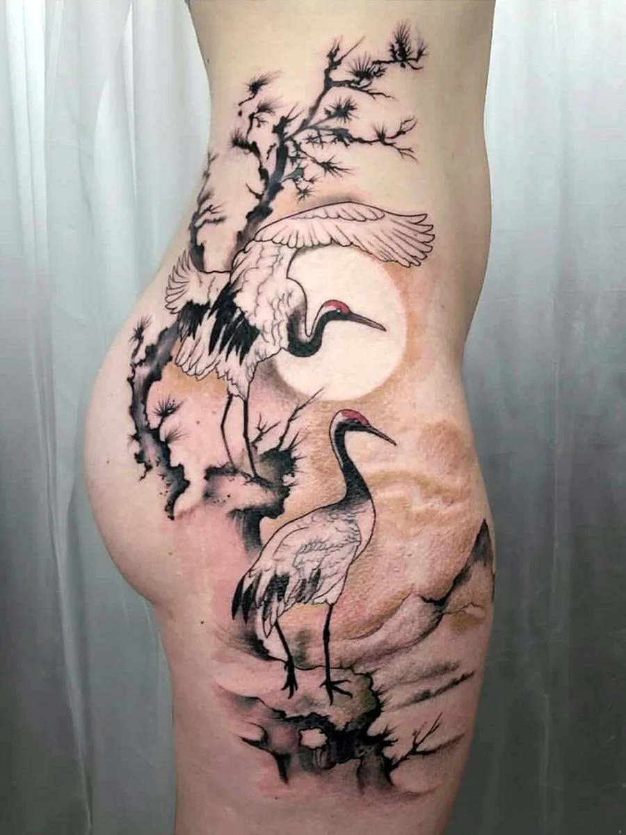 Japanese Crane Tattoo