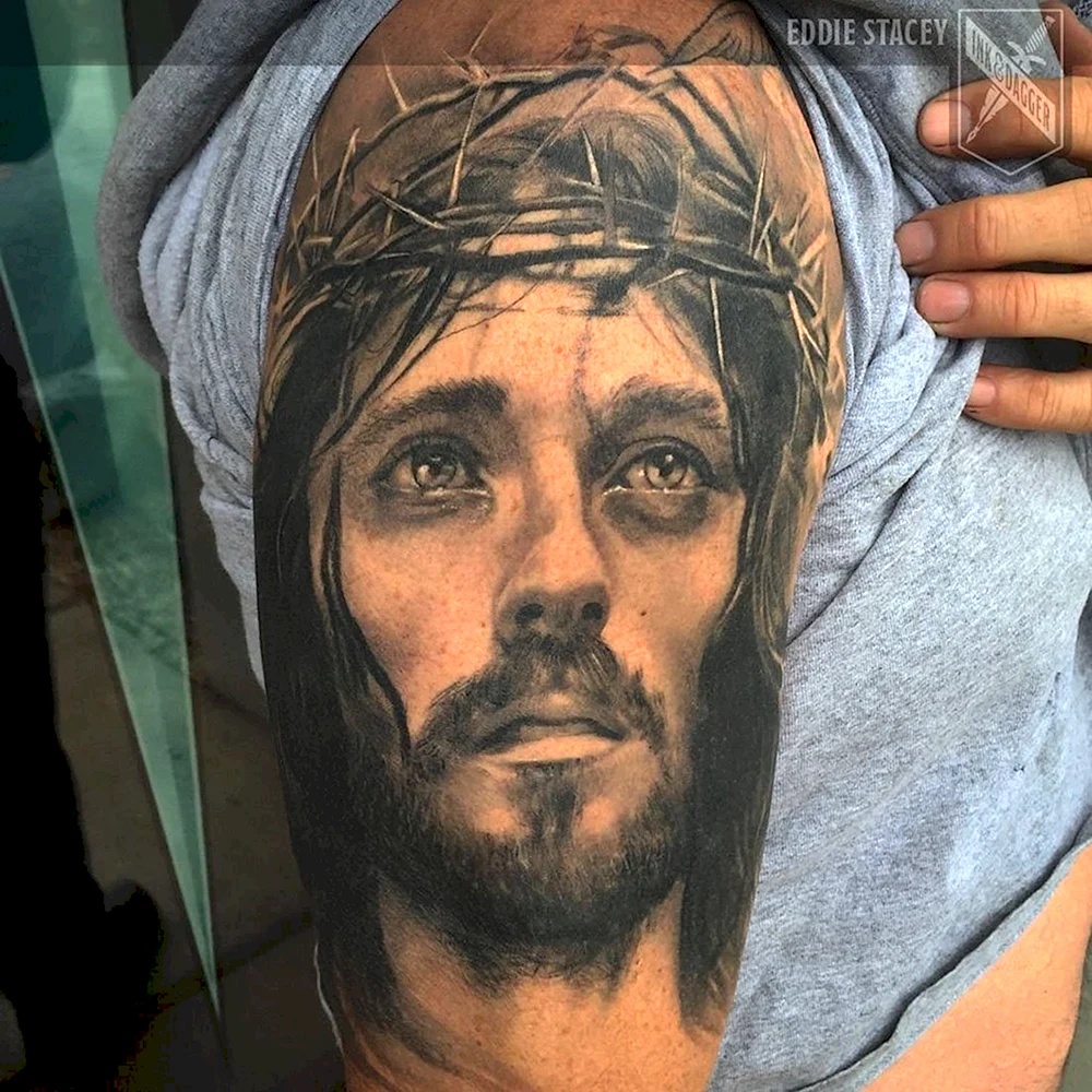 Jesus Christ Crowns Thorns Tattoo