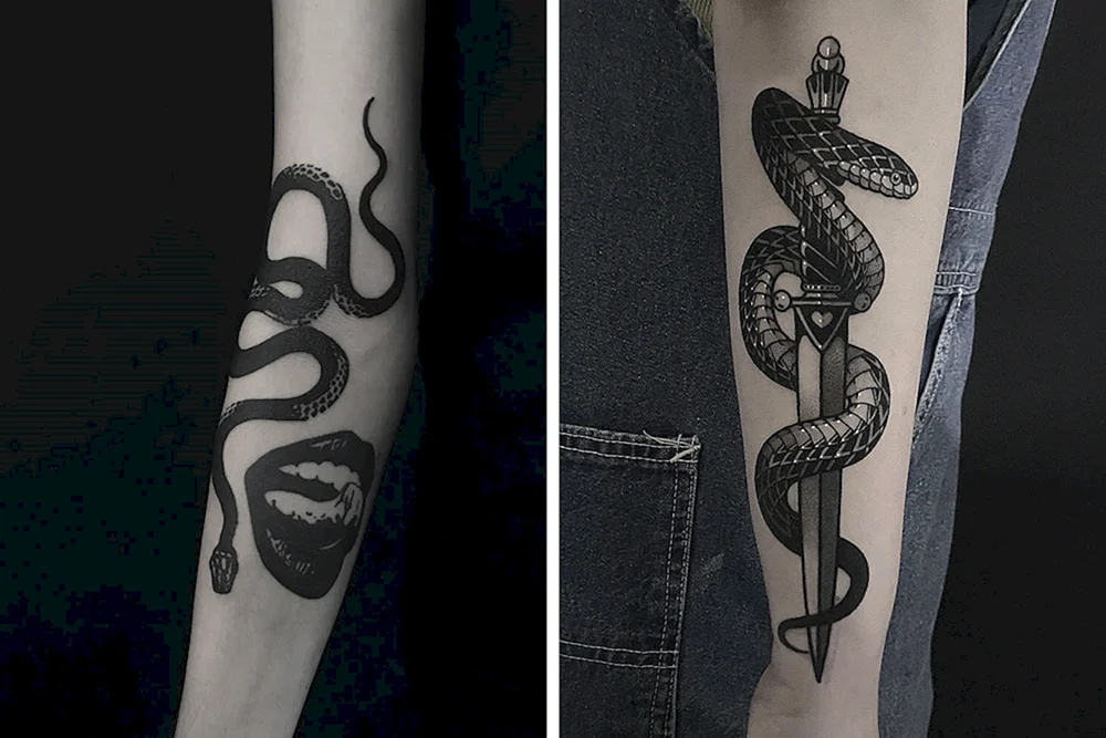 Knife Snake Tattoo