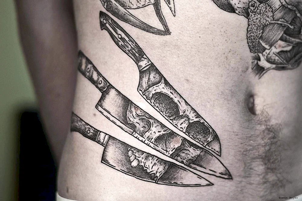 Knife Tattoo Design