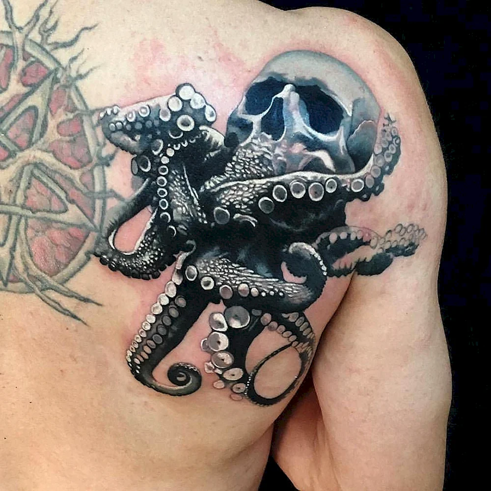 Kraken Skull Tattoo