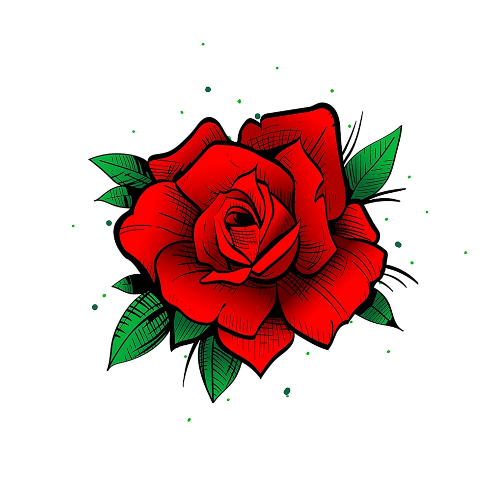 Красная роза тату эскиз