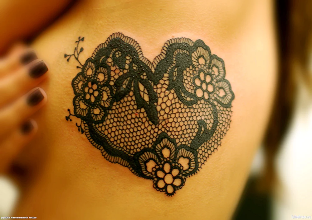 Lace Heart Tattoo