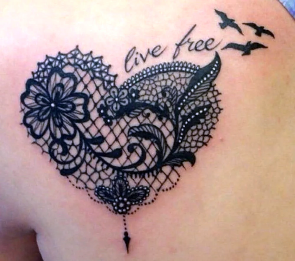 Lace Heart Tattoo