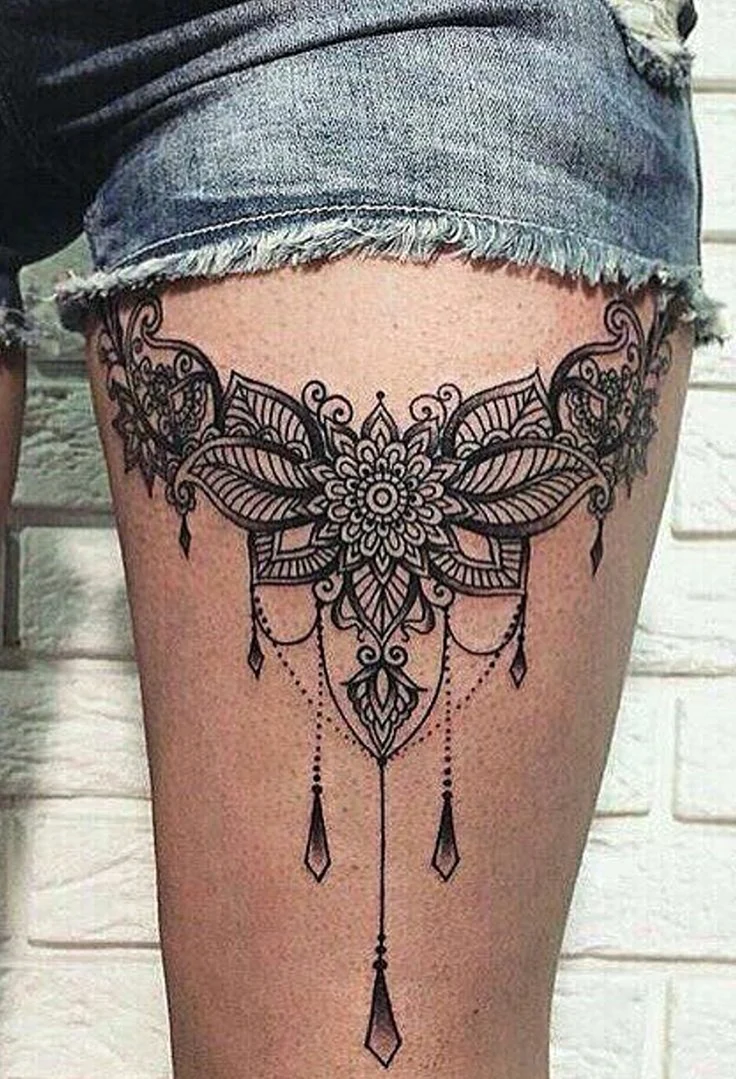 Lace thigh Tattoo