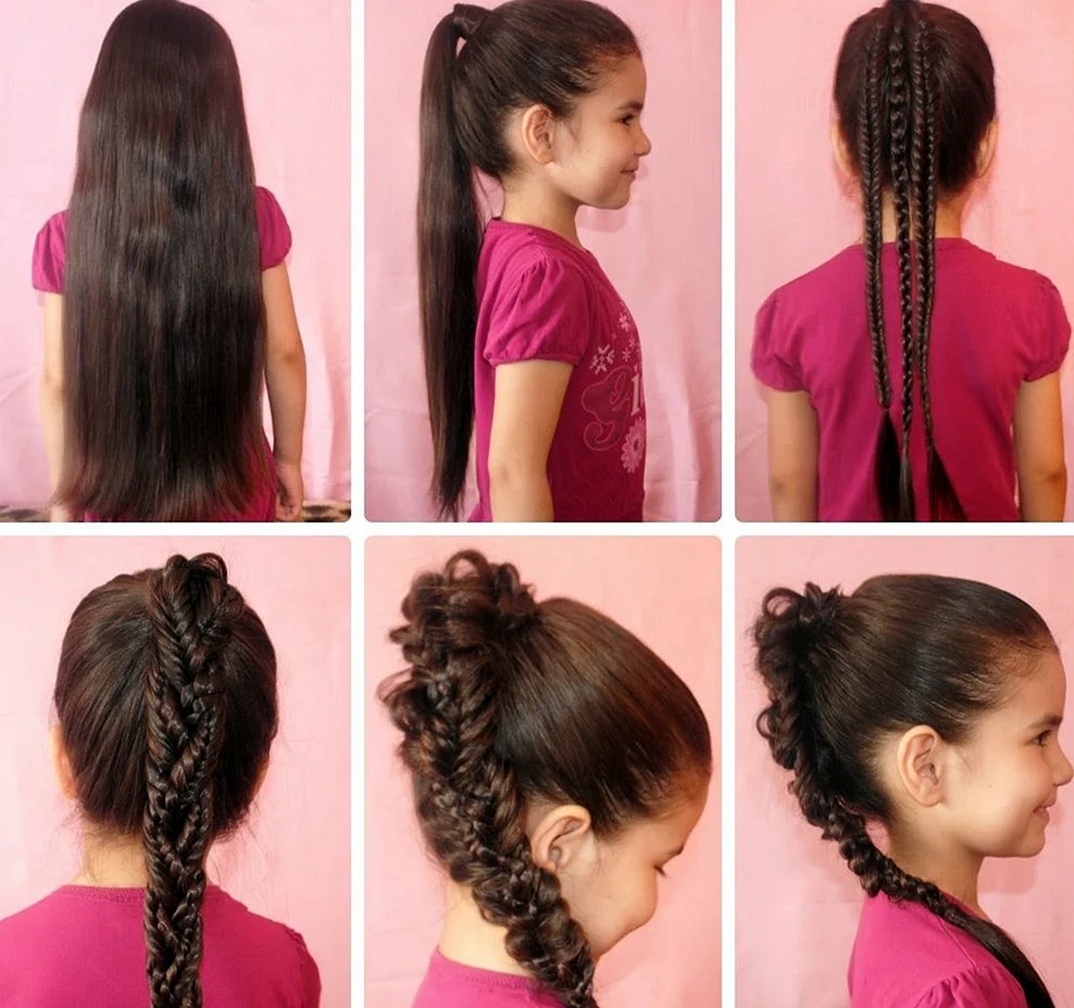 Лёгкая причёска на длинные волосы для девочки
