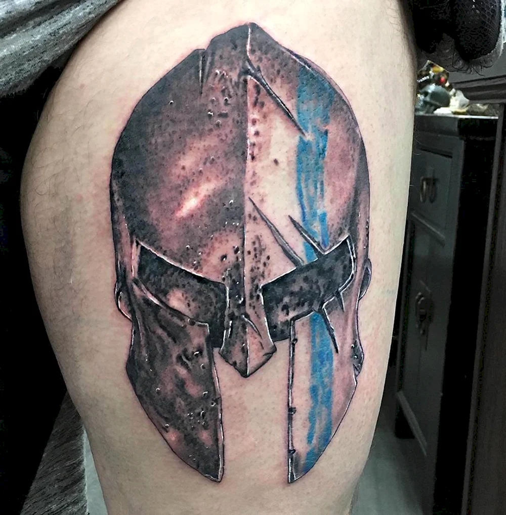 Leonidas Helmet Tattoo