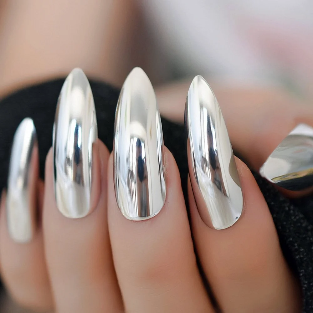 Long Nails Silver
