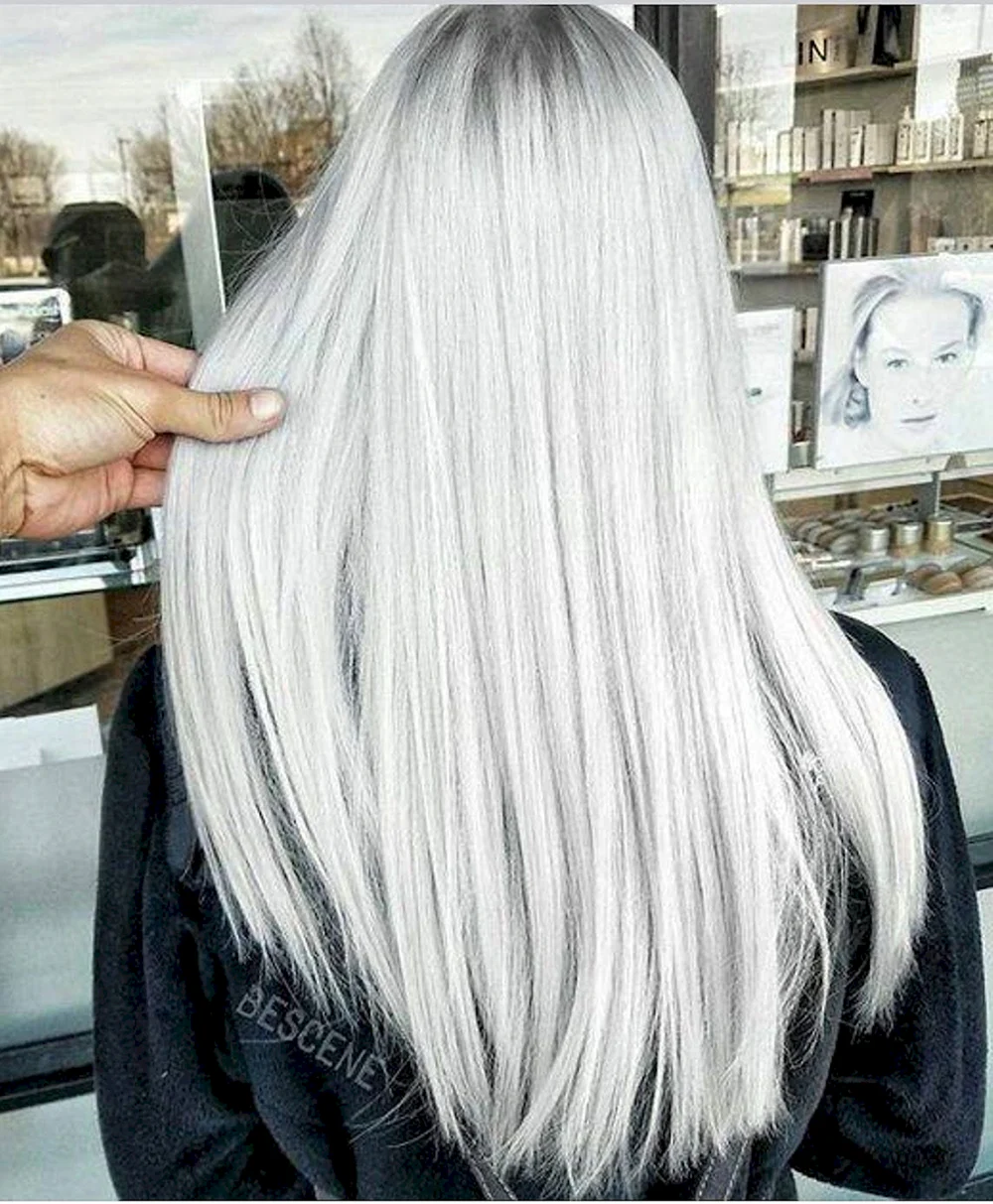 Long Ombre White hair
