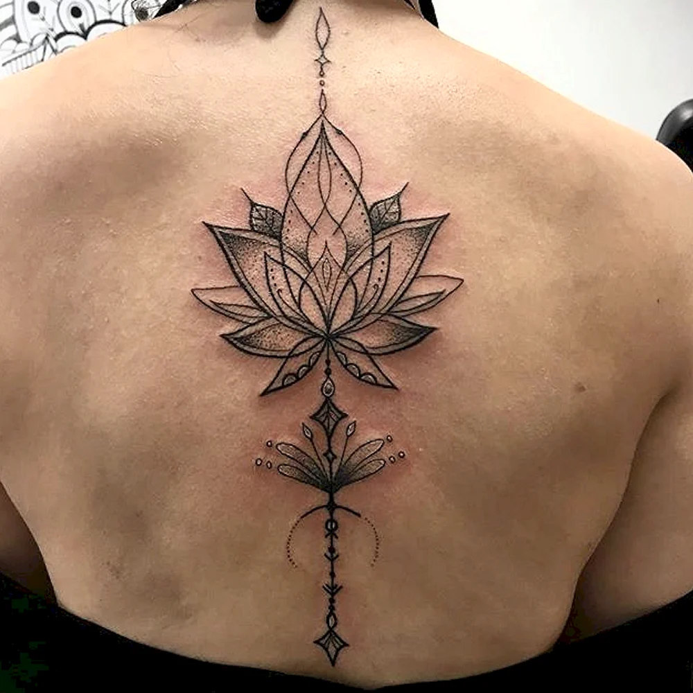 Lotus Spine Tattoos