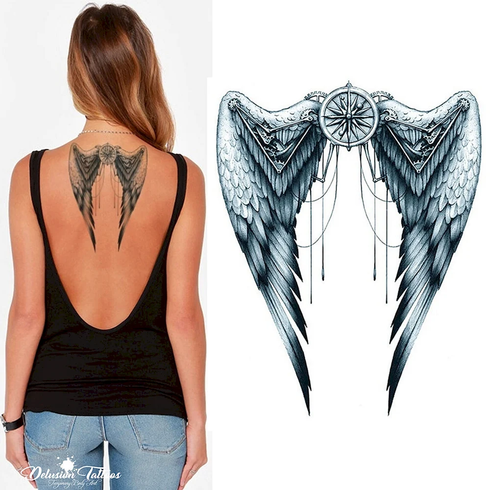 Love Angel Wings temporary Tattoo