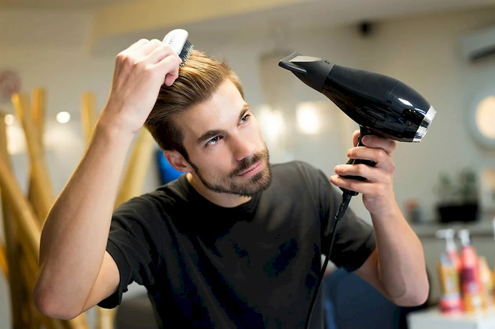 Man combing hair