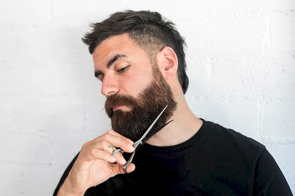 Man trimming Beard