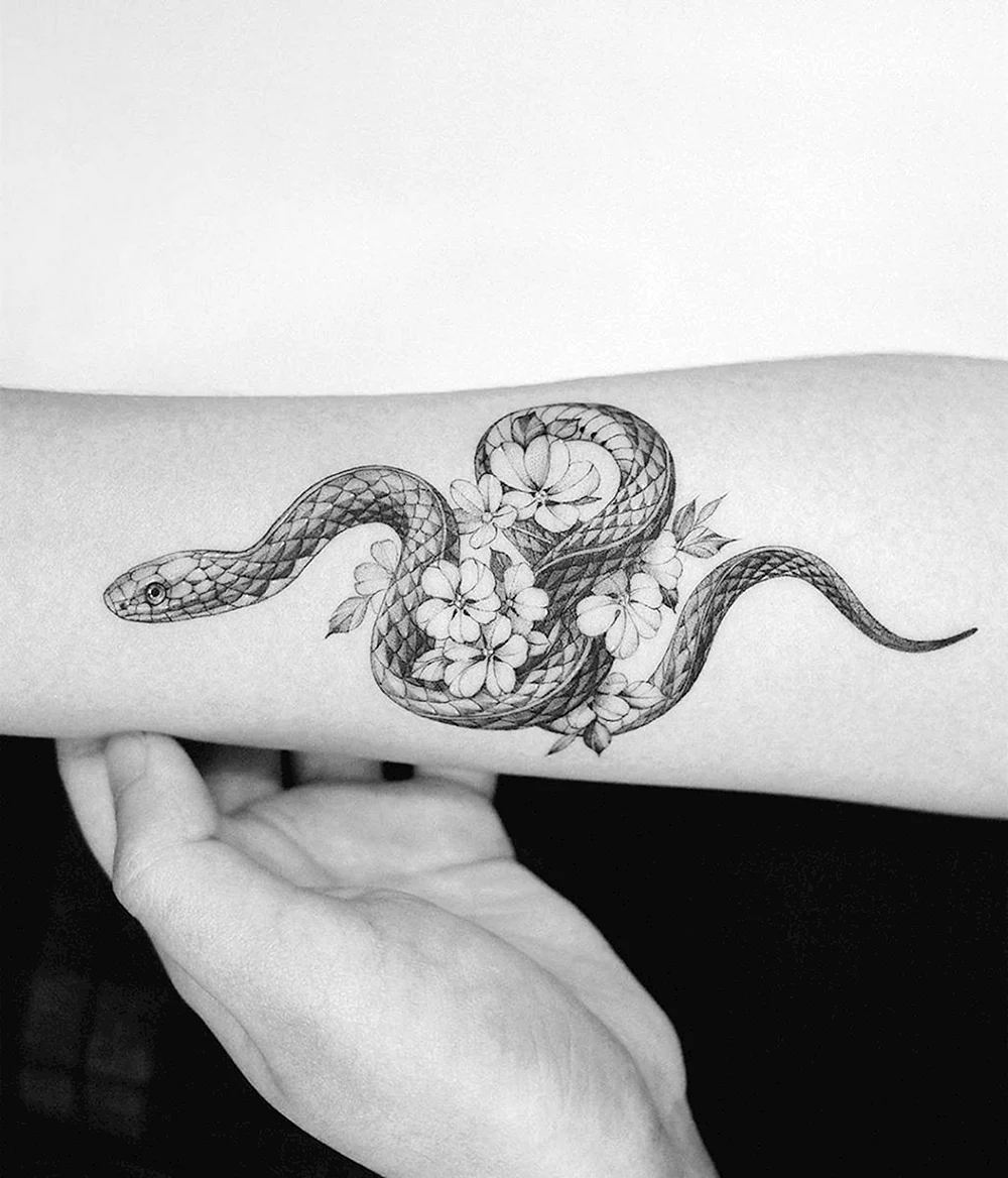 Medusa Tattoo Snakes Flowers