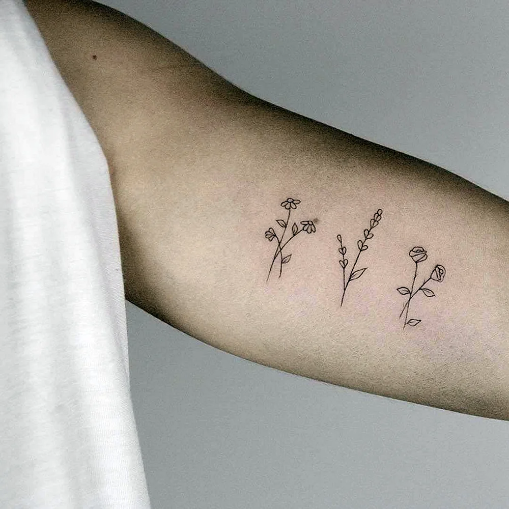 Minimalist Floral Tattoo