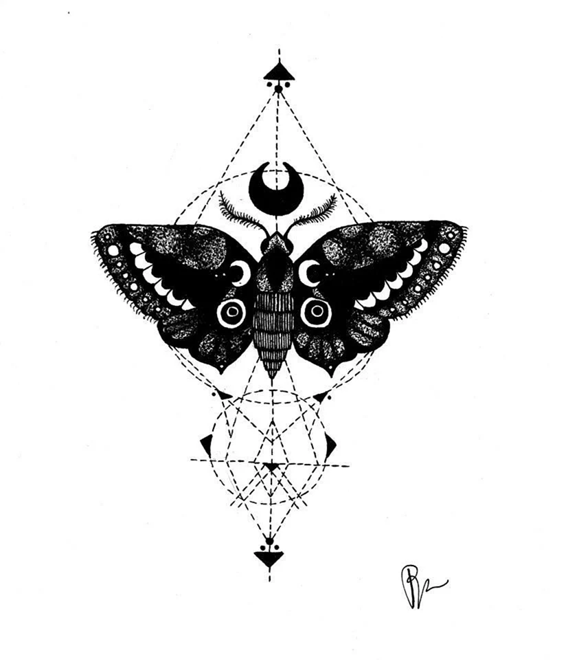 Moth Tattoo Design