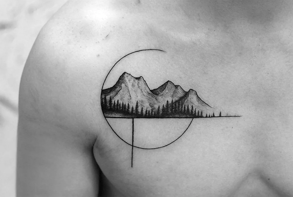 Mountain Landscape Tattoo Design