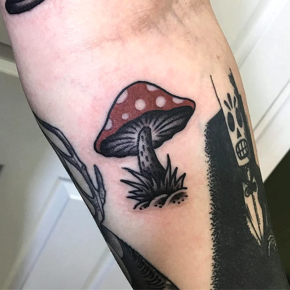 Mushroom Tattoo Traditional