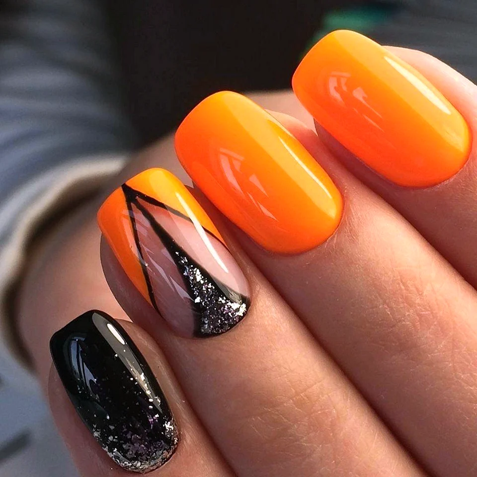 Nail Design Summer Orange