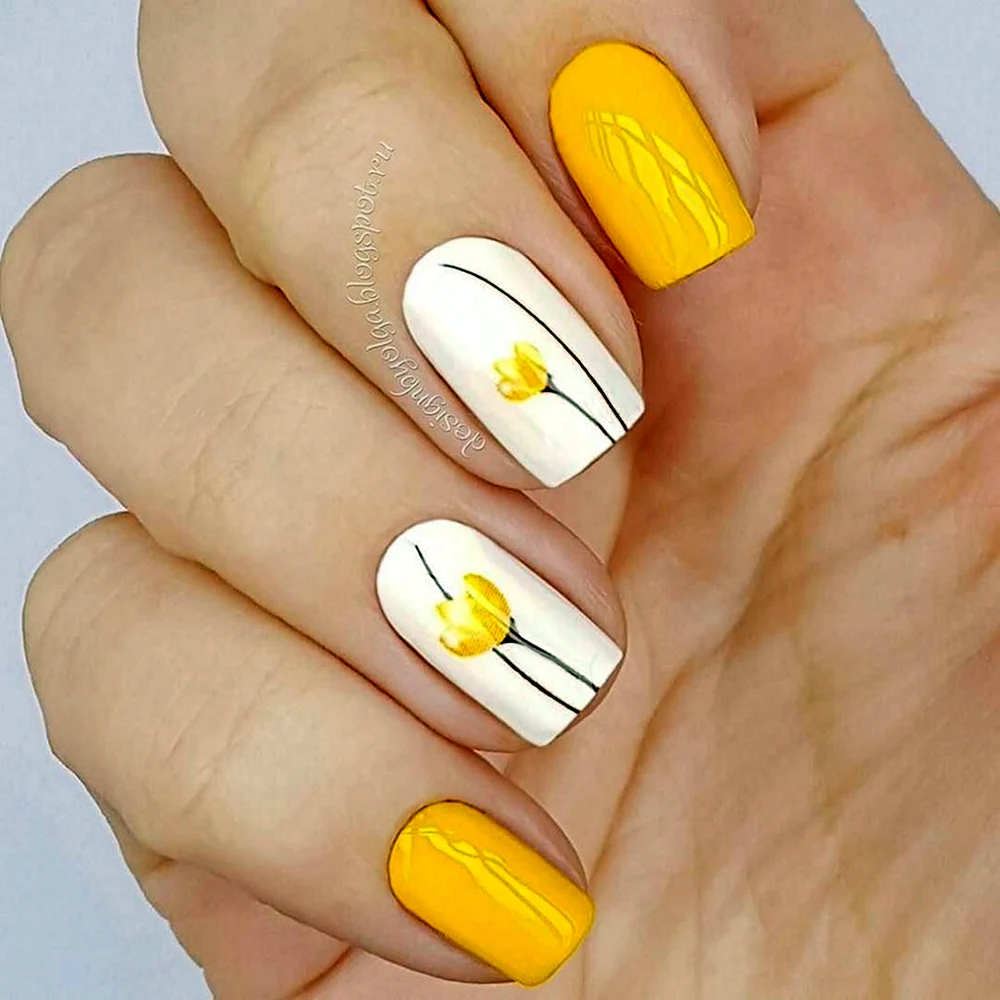 Nail Design Yellow