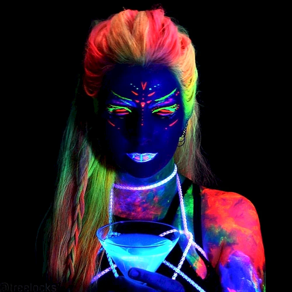 Neon face Paint Makeup