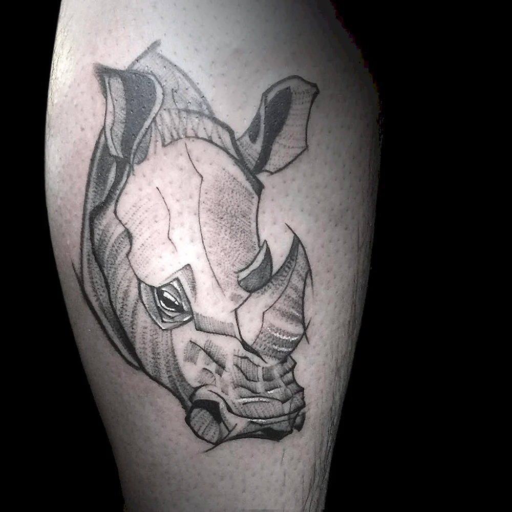 Носорог Татуировка эскизы