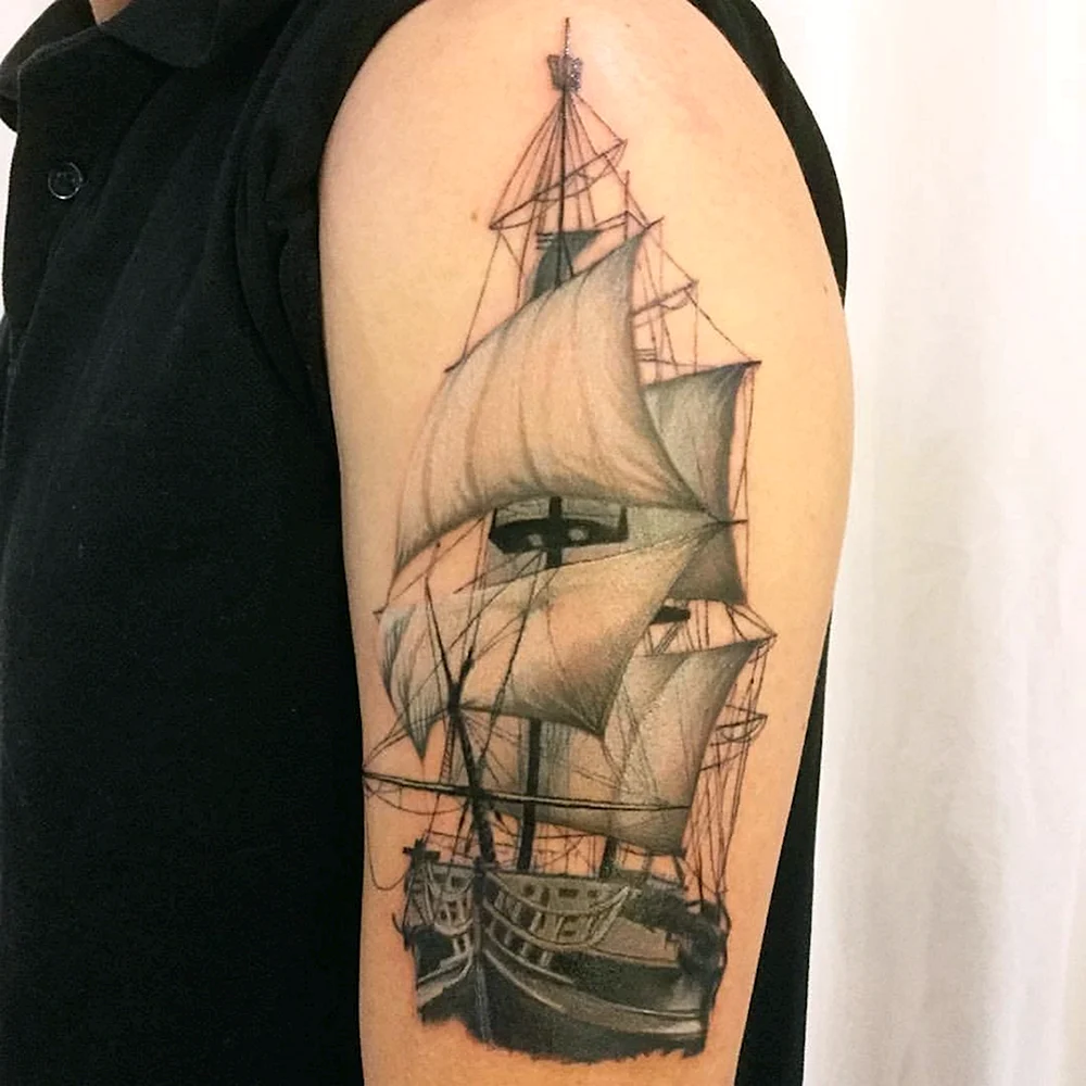 Oriental ship Tattoo