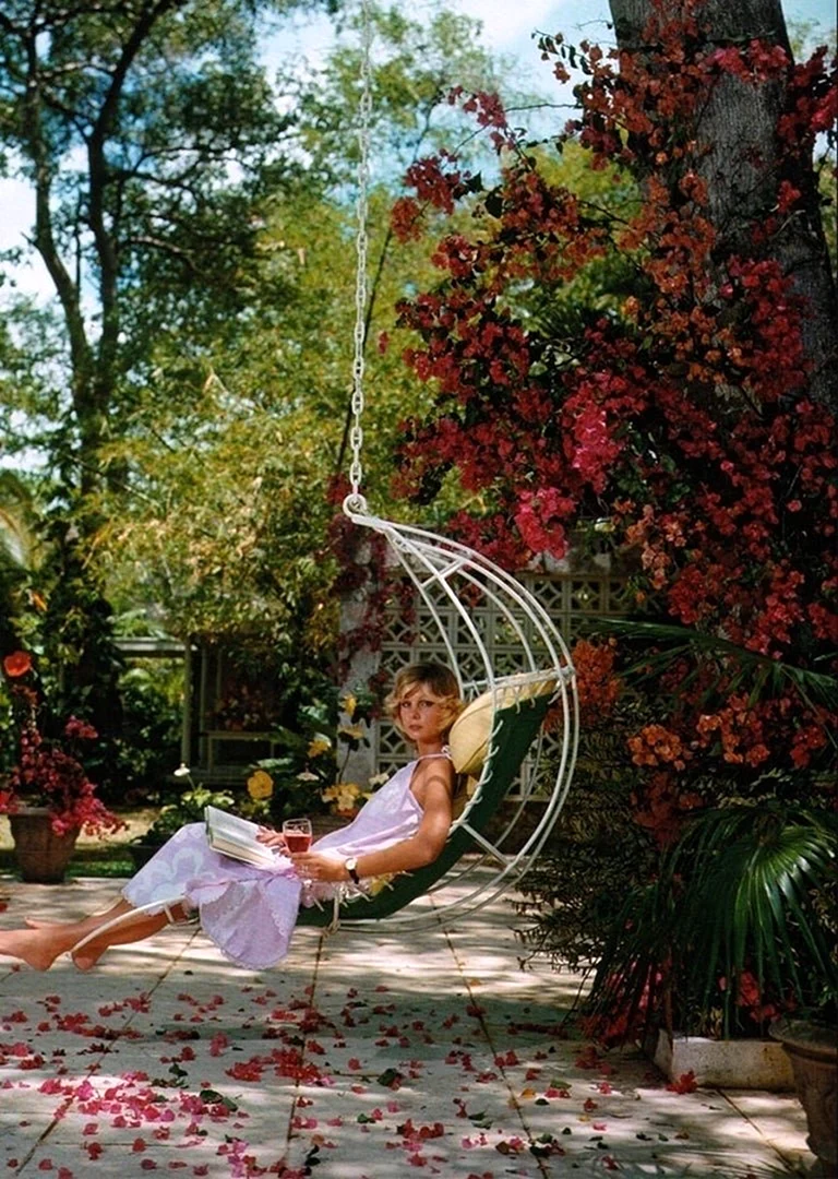Outdoor Floral Swing