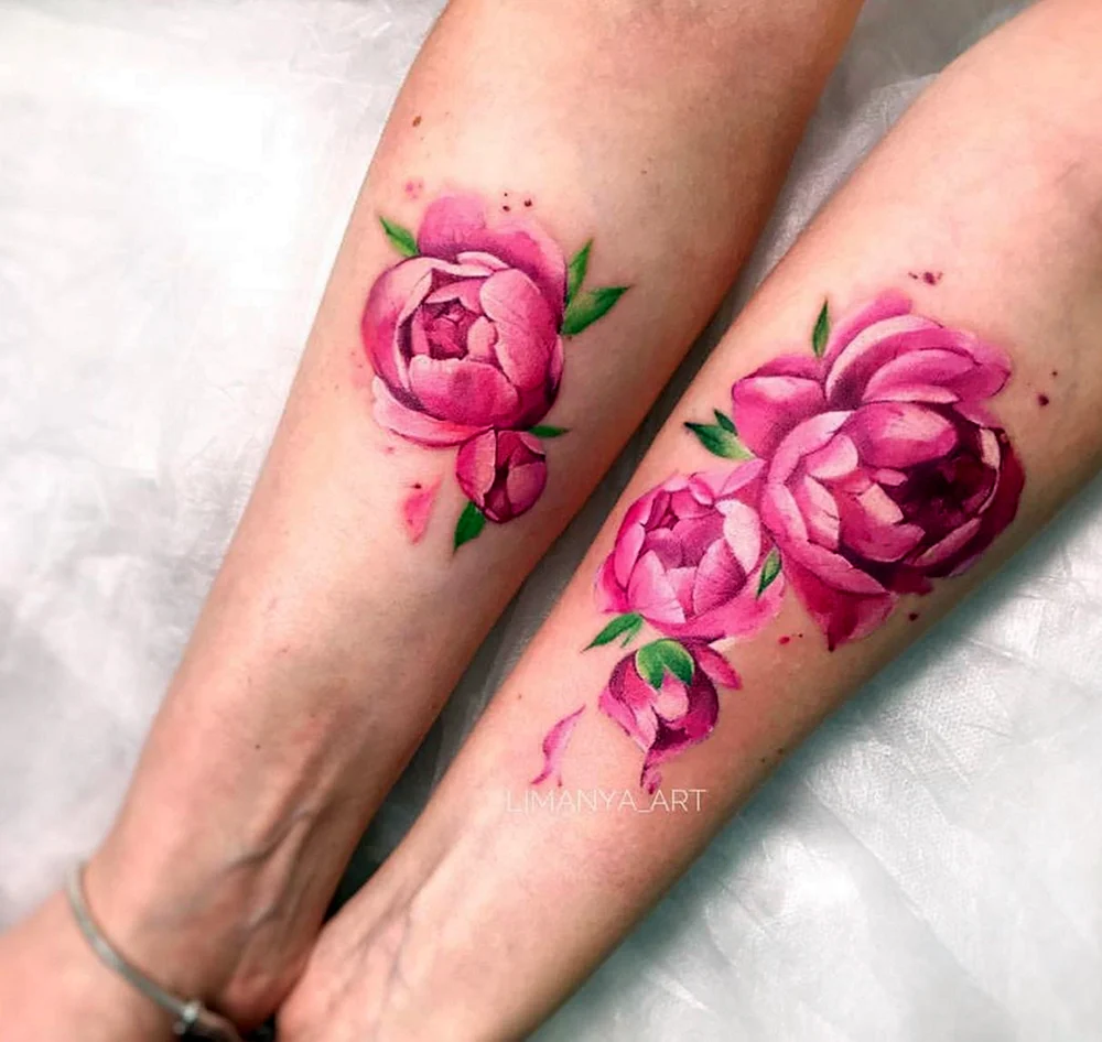 Paeonia Flower Tattoo