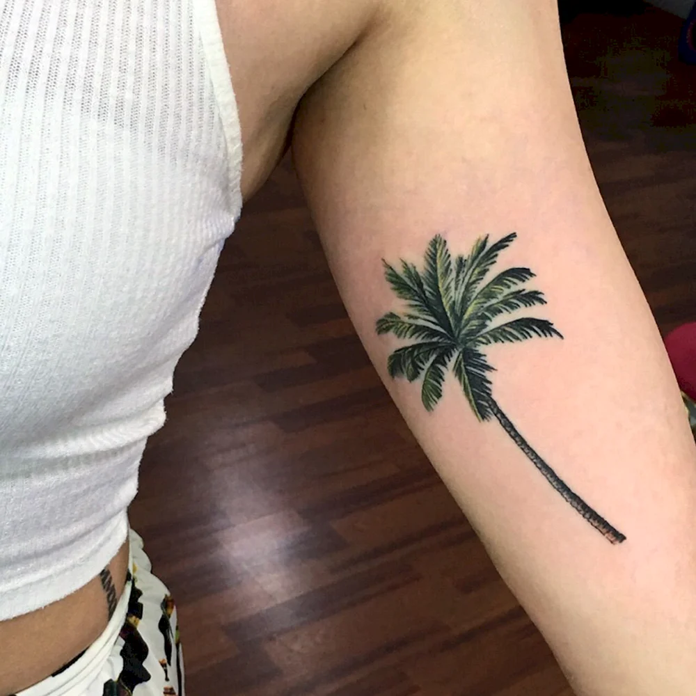 Palm Tree Minimal Tattoo