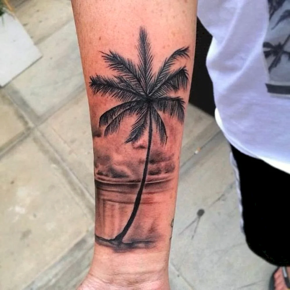 Palm Trees Beach Tattoo Design