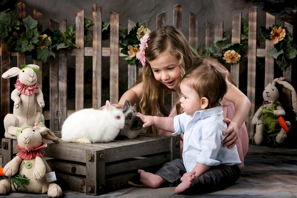 Пасхальный фотопроект с кроликом