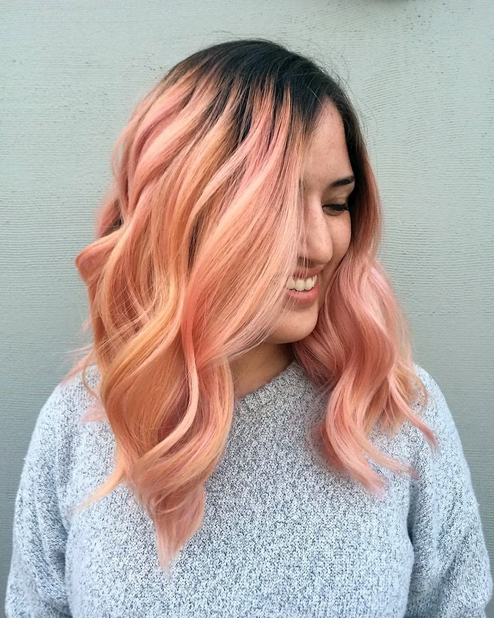 Pastel Peach hair Color